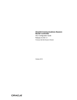 Oracle Communications Session Border Controller ACLI