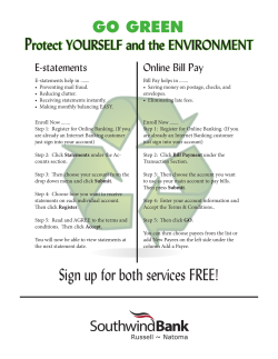 Sign up for both services FREE! GO GREEN