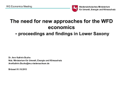 The need for new approaches for the WFD economics