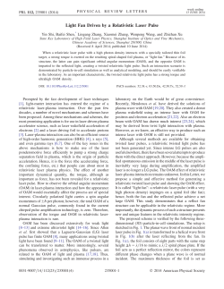 Light Fan Driven by a Relativistic Laser Pulse