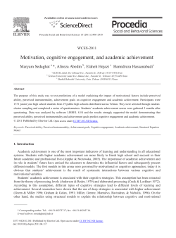 Motivation, cognitive engagement, and academic