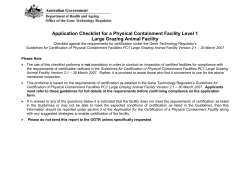 Facility and Fitting Conditions