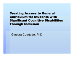 Inclusion for Students with Severe Disabilities