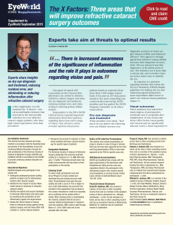 Three areas that will improve refractive cataract surgery outcomes