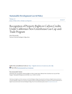 Recognition of Property Rights in Carbon Credits Under California`s