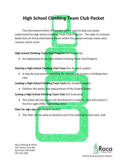 High School Climbing Team Club Packet
