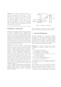 Pushdown Automata 1 Formal Definition