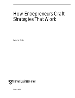 How Entrepreneurs Craft Strategic That Work (PDF