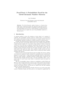 A Probabilistic Proof for the Girth