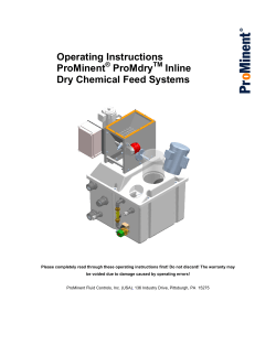 Operating Instructions ProMinent ProMdry Inline Dry Chemical Feed