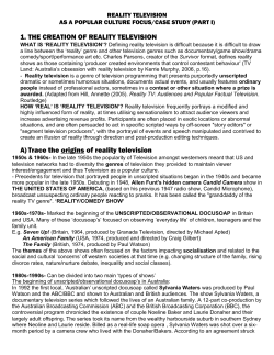 reality television - naglesocietyandculture2011