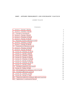 MSH7 - APPLIED PROBABILITY AND STOCHASTIC CALCULUS