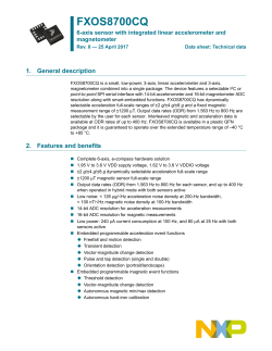 FXOS8700CQ, 6-axis sensor with integrated linear accelerometer