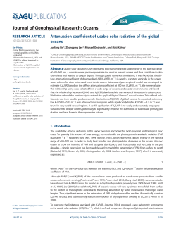 Attenuation coefficient of usable solar radiation of the global oceans