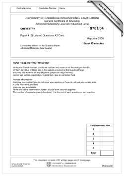 UNIVERSITY OF CAMBRIDGE INTERNATIONAL