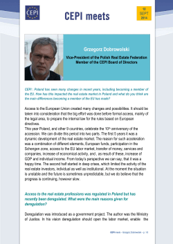 Grzegorz Dobrowolski and the Polish Real Estate Federation