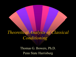 Theoretical Analysis of Classical Conditioning