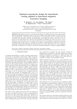 Optimal experiment design for hypothesis testing applied to