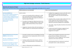 High level strategic outcomes: Perth Grammar