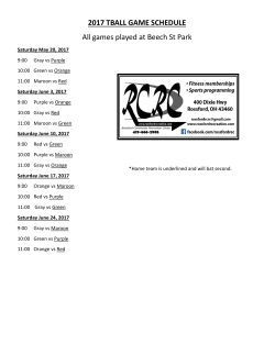 2017 TBALL GAME SCHEDULE All games played at Beech St Park