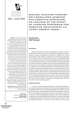 BIoLoGY teACHInG tHRoUGH seLF-ReGULAteD
