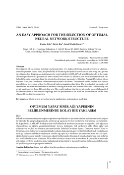 an easy approach for the selection of optimal neural