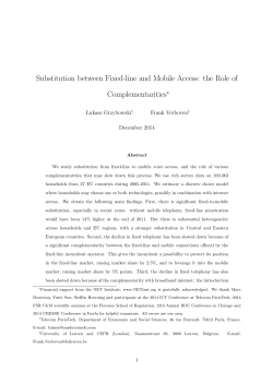 Substitution between Fixed-line and Mobile Access: the Role of