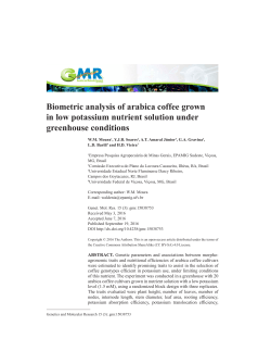 Biometric analysis of arabica coffee grown in low potassium nutrient