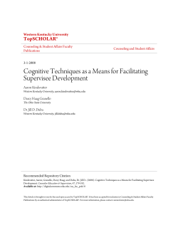Cognitive Techniques as a Means for Facilitating Supervisee
