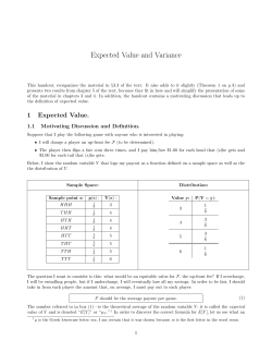 Expected Value and Variance