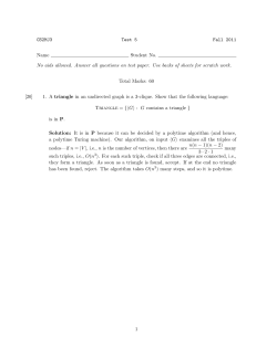 CS2MJ3 Test 5 Fall 2011 Name Student No. No aids allowed