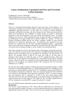 Causes of Indonesian Vegetation/Land Fires and Terrestrial Carbon