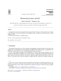 M easuring pro-poor growth