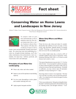 Conserving Water on Home Lawns and Landscapes in New Jersey