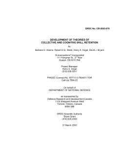 development of theories of collective and cognitive skill retention