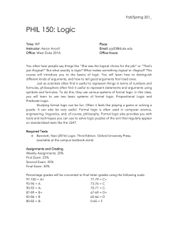 PHIL 150: Logic