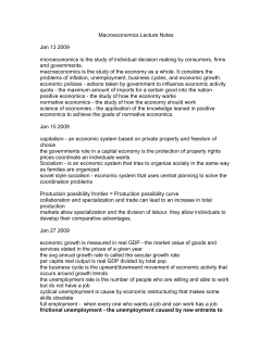 Macroeconomics Lecture Notes Jan 13 2009 microeconomics is the