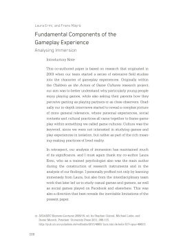 Fundamental components of the gameplay experience : analysing