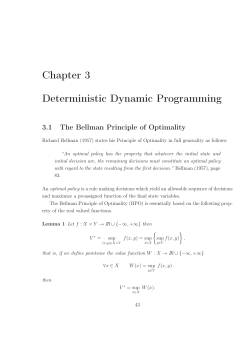 Chapter 3 Deterministic Dynamic Programming