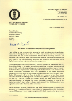 HMI Prisons: Independence and sponsorship