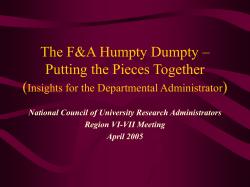 FA Humpty Dumpty - Research Support and Operations