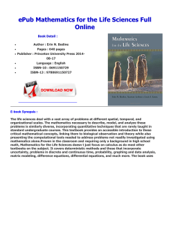 ePub Mathematics for the Life Sciences Full Online