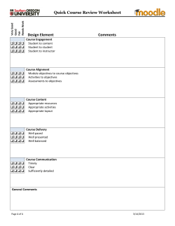 Quick Course Review Worksheet