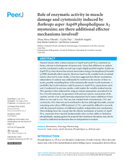 Role of enzymatic activity in muscle damage and cytotoxicity