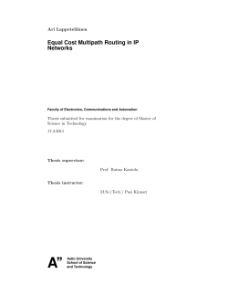 Equal Cost Multipath Routing in IP Networks