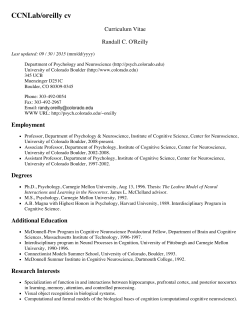CCNLab/oreilly cv - Computational Cognitive Neuroscience Wiki