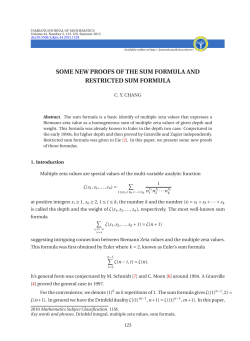 SOME NEW PROOFS OF THE SUM FORMULA AND RESTRICTED