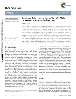 Enhanced light&ndash;matter interaction of a MoS2