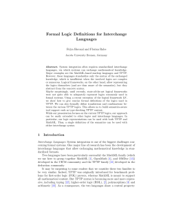 Formal Logic Definitions for Interchange Languages