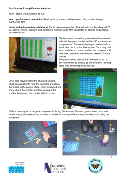 Read and write numbers to 100